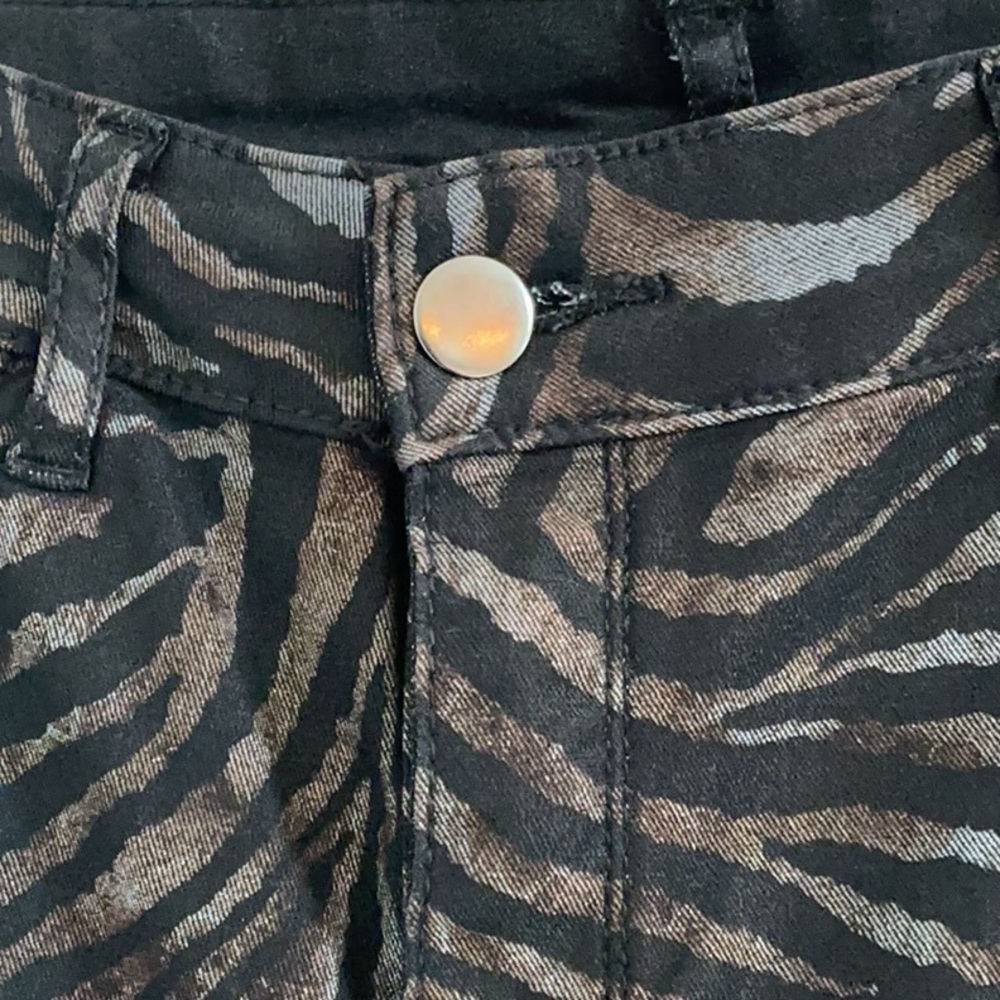 Animal Print/Solid Black Reversible Skinny Jeans